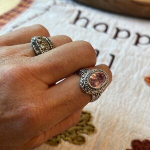 Gorgeous pink zirconia ring 18k gold filled